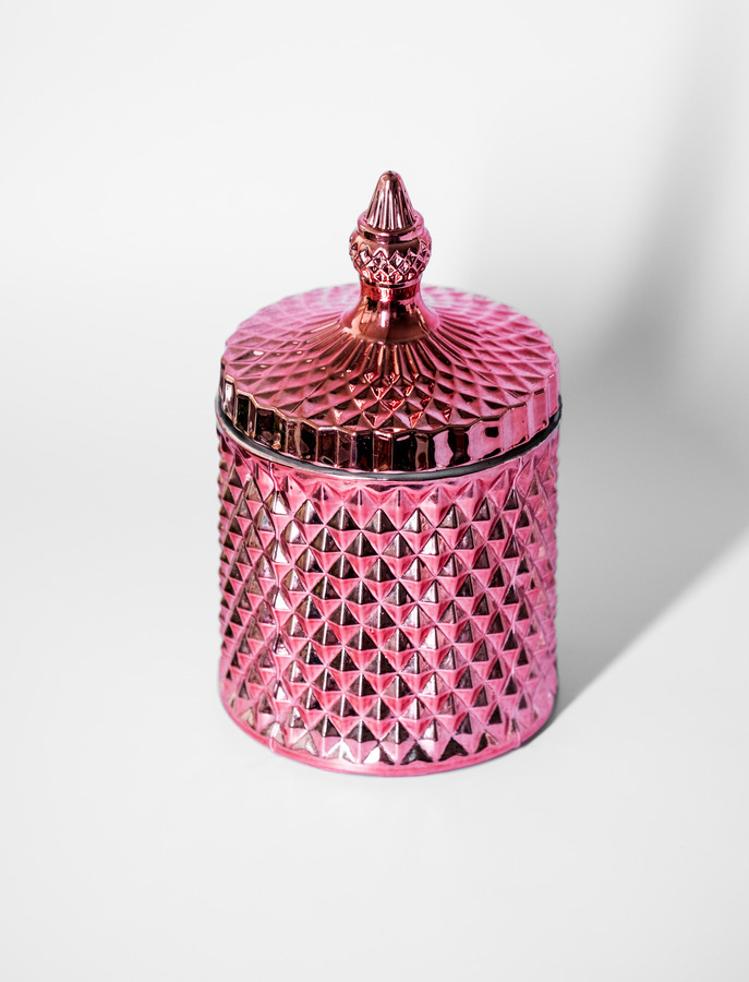 XL luxe Swit Watra Kaars Metallic Pink met deksel